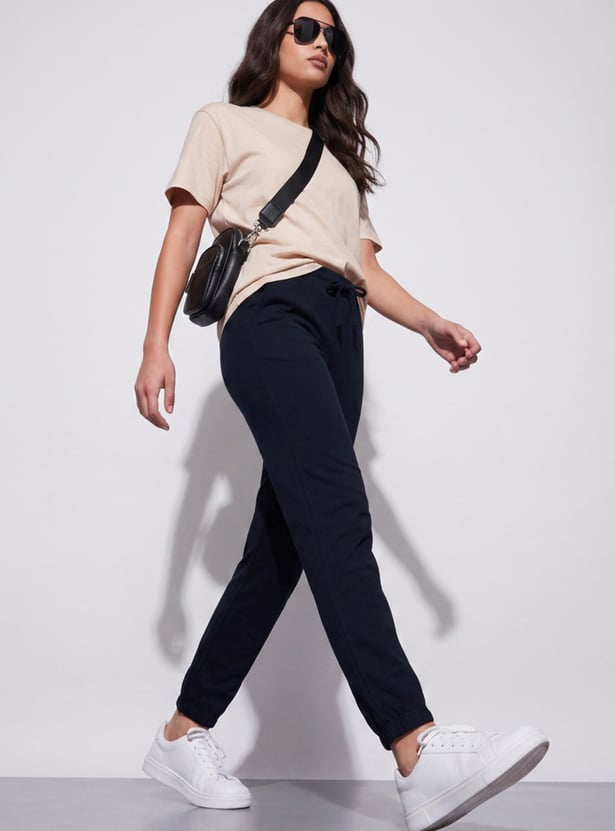 FAME FOREVER Solid Drawstring Joggers