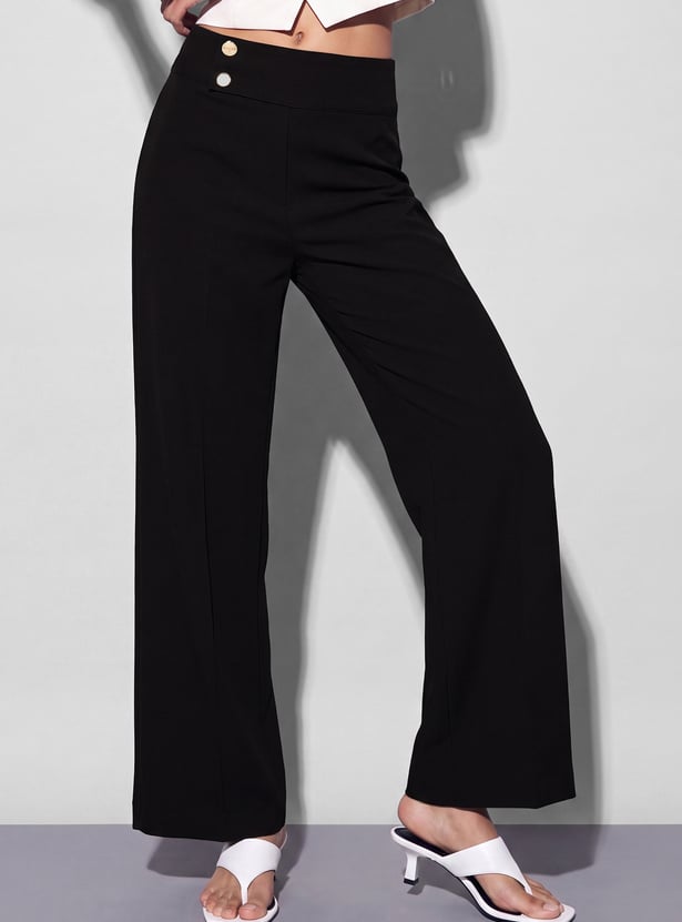 GINGER Buttoned High-Rise Trousers