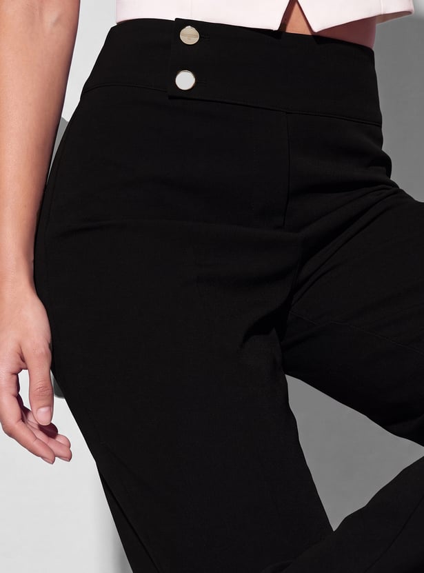 GINGER Buttoned High-Rise Trousers