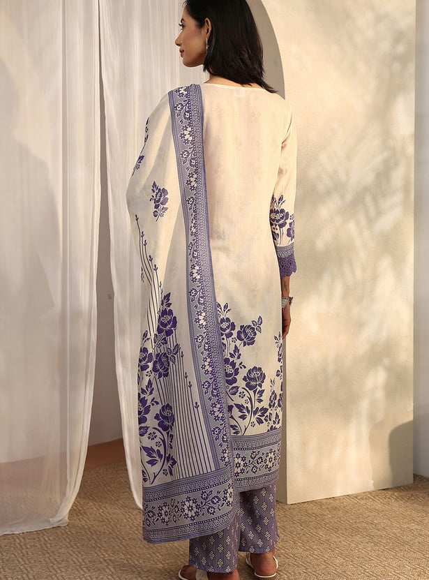 LIBAS Floral Print Straight Kurta Set