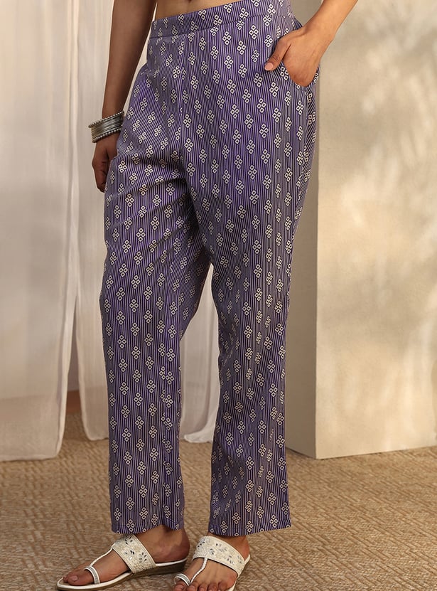 LIBAS Floral Print Straight Kurta Set