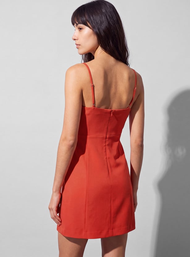 GINGER Solid Mini Dress