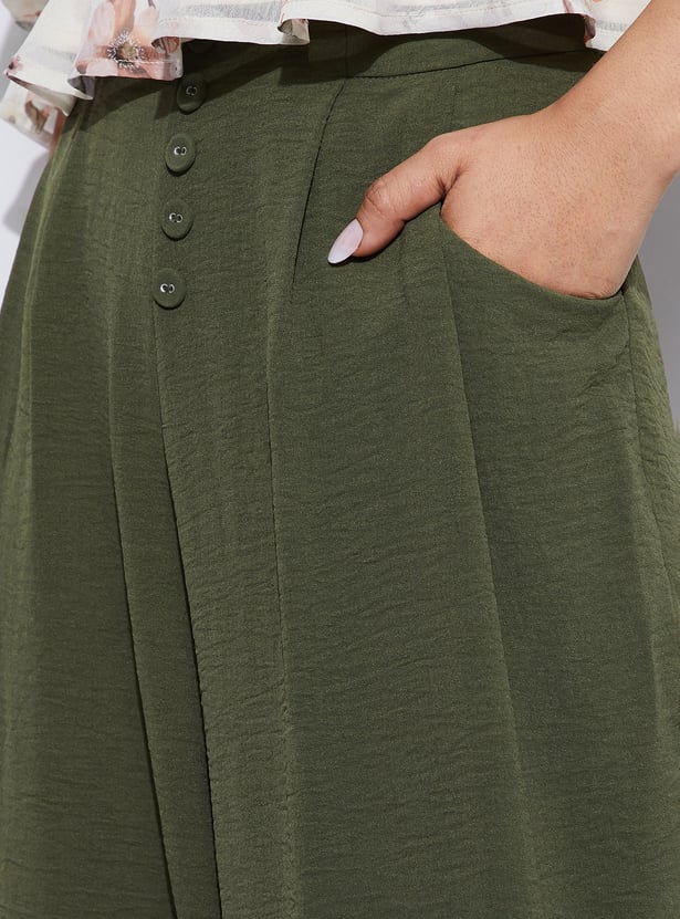 GINGER Textured Buttoned Pants