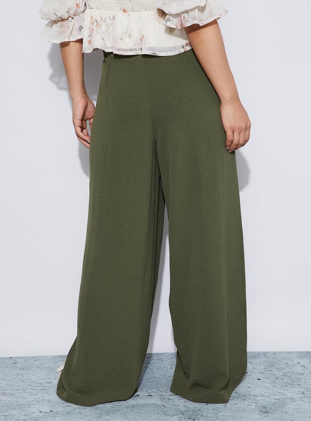 GINGER Textured Buttoned Pants