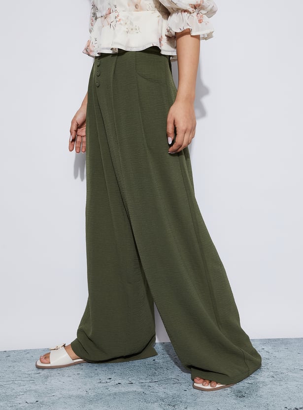 GINGER Textured Buttoned Pants