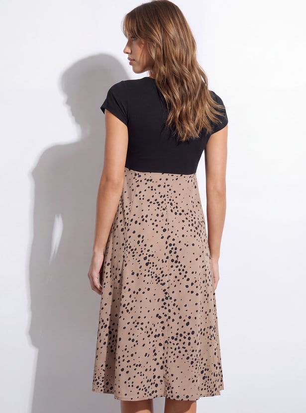 CODE A-Line Printed Midi Dress