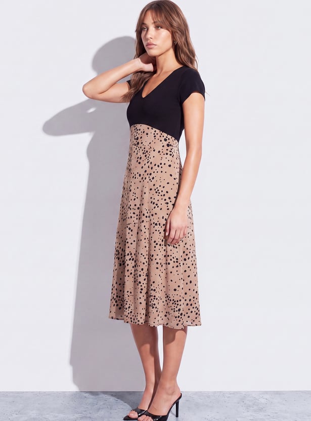 CODE A-Line Printed Midi Dress