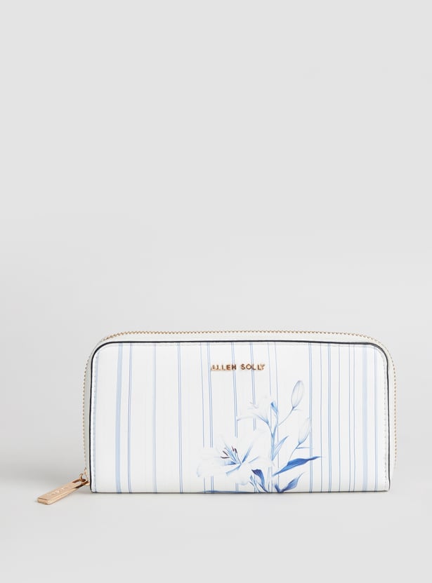 ALLEN SOLLY Floral Print Zip Wallet