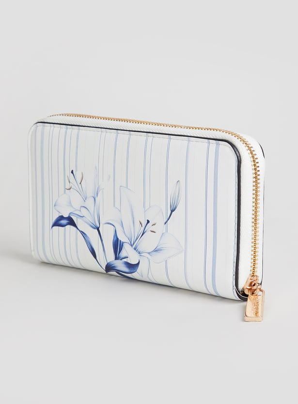 ALLEN SOLLY Floral Print Zip Wallet