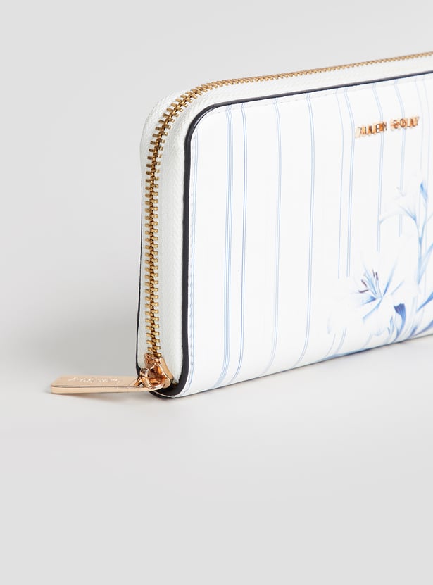 ALLEN SOLLY Floral Print Zip Wallet