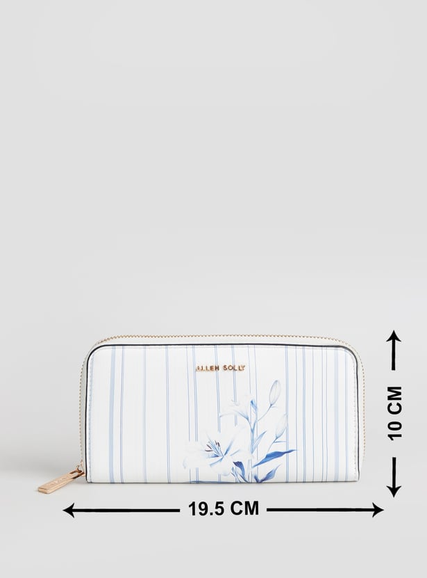 ALLEN SOLLY Floral Print Zip Wallet
