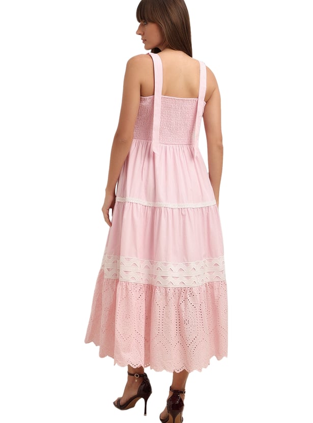 VERO MODA Striped Tiered Midi Dress