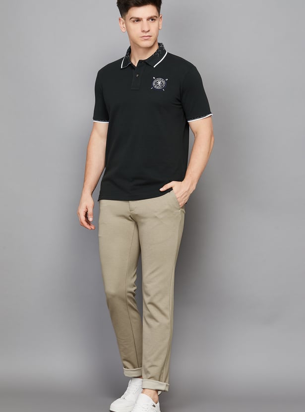 LP SPORT Solid Slim Tapered Trousers