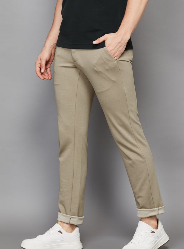 LP SPORT Solid Slim Tapered Trousers