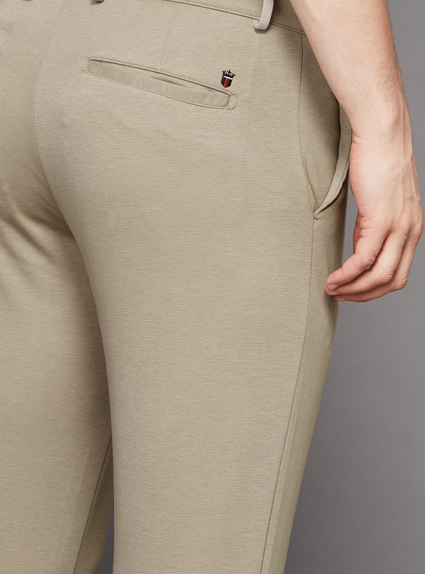 LP SPORT Solid Slim Tapered Trousers