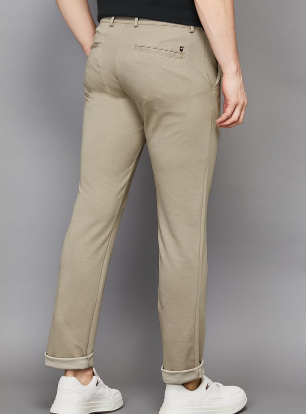 LP SPORT Solid Slim Tapered Trousers