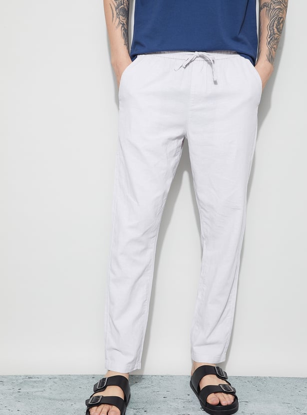 FAME FOREVER Solid Drawstring Trousers