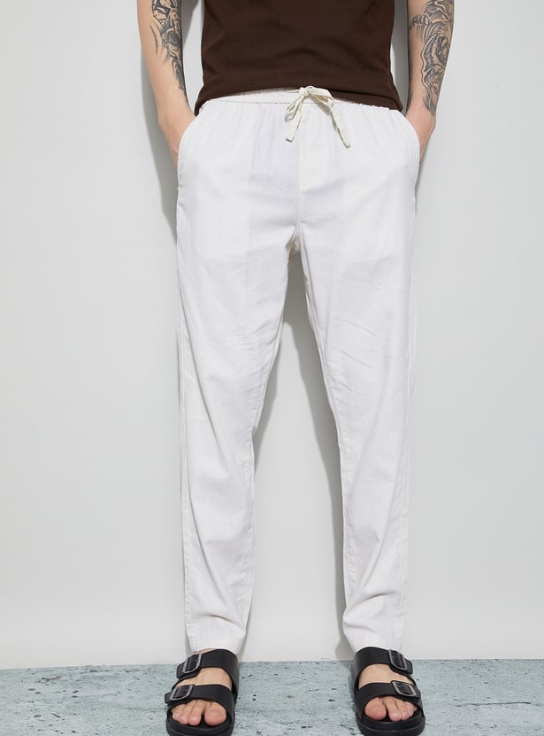 FAME FOREVER Solid Drawstring Trousers