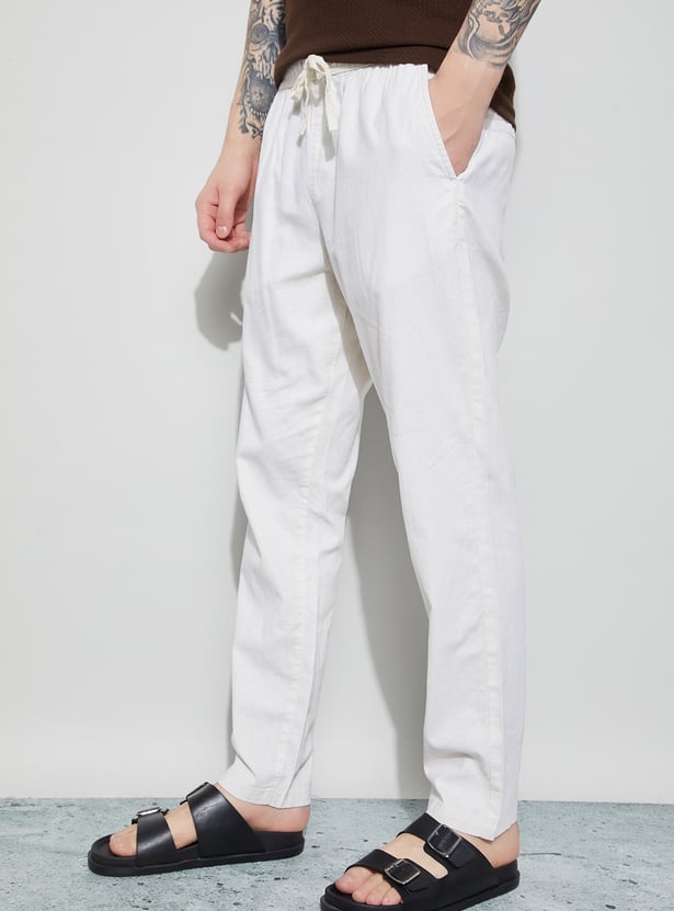 FAME FOREVER Solid Drawstring Trousers