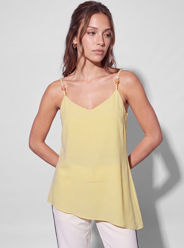 CODE Solid V-Neck Top