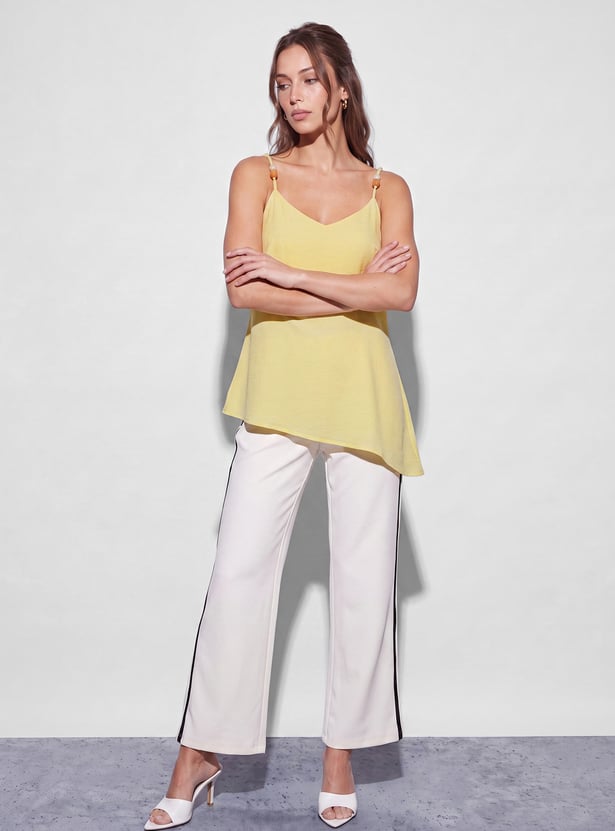 CODE Solid V-Neck Top