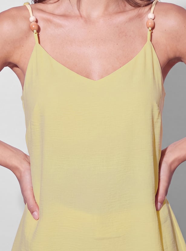 CODE Solid V-Neck Top