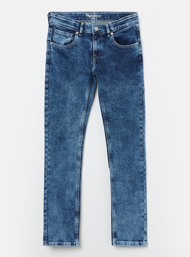 PEPE JEANS Boys Light Wash Slim Fit Jeans
