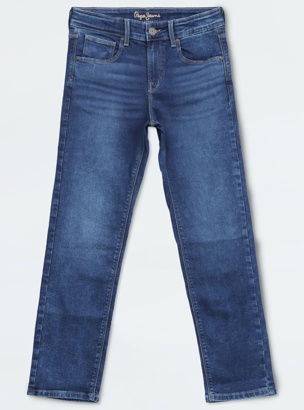 PEPE JEANS Boys Medium Wash Regular Fit Jeans