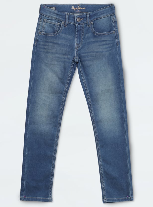 PEPE JEANS Boys Medium Wash Slim Fit Jeans