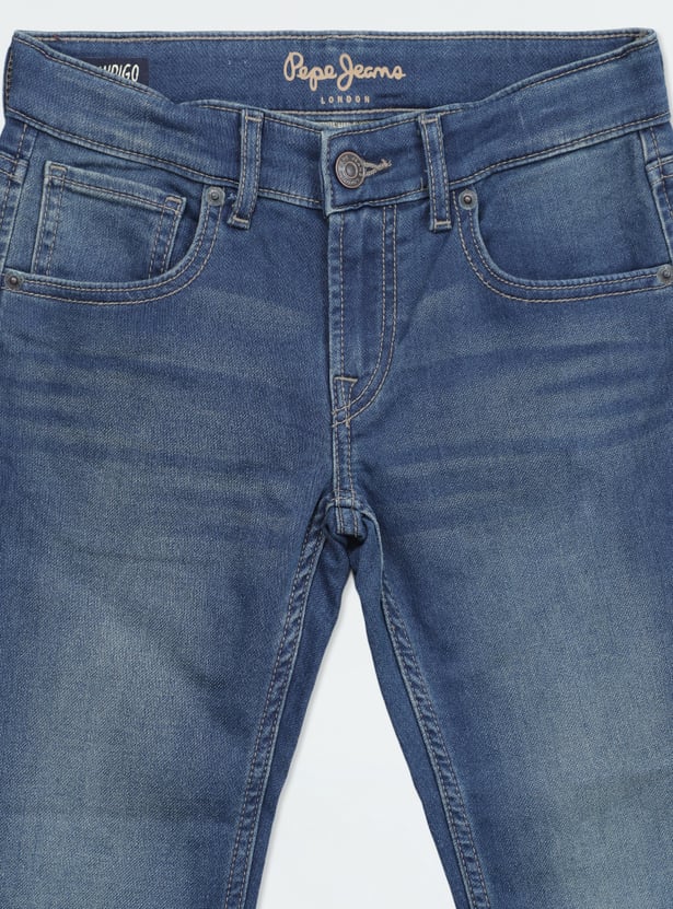 PEPE JEANS Boys Medium Wash Slim Fit Jeans