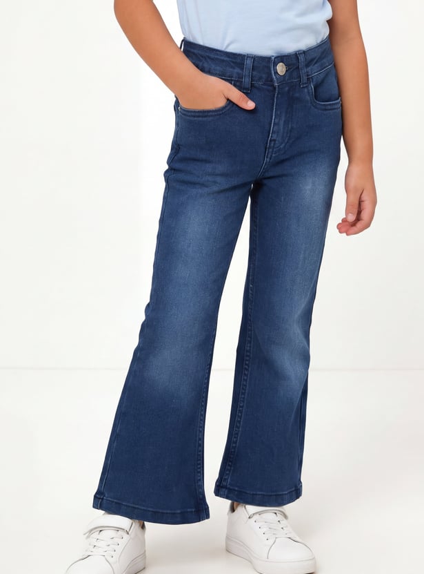 FAME FOREVER Girls Solid Mid-Rise Jeans