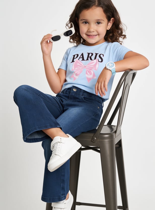 FAME FOREVER Girls Solid Mid-Rise Jeans