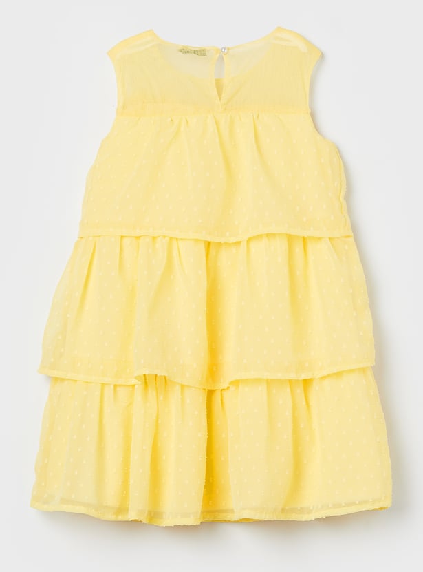 FAME FOREVER Girls Solid Tiered Dress