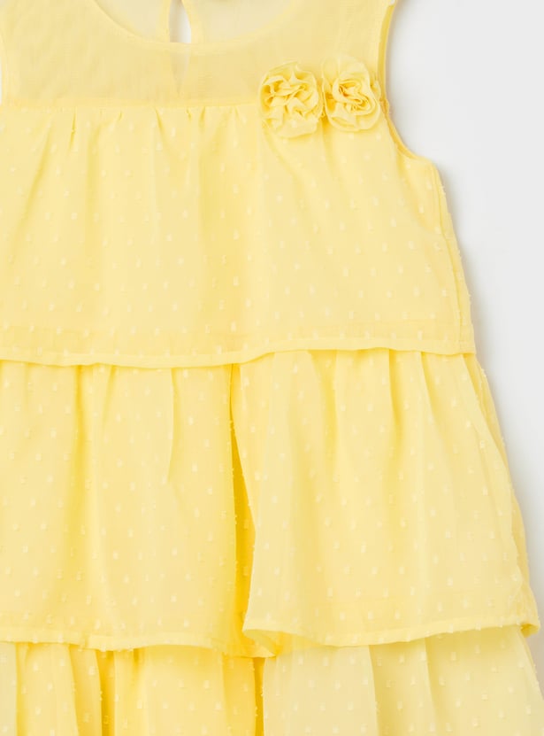 FAME FOREVER Girls Solid Tiered Dress