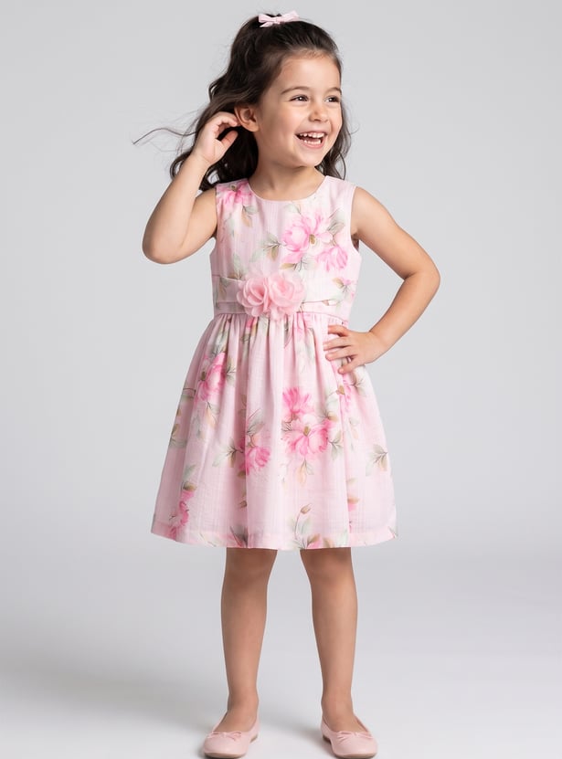 FAME FOREVER Girls Floral Print Dress