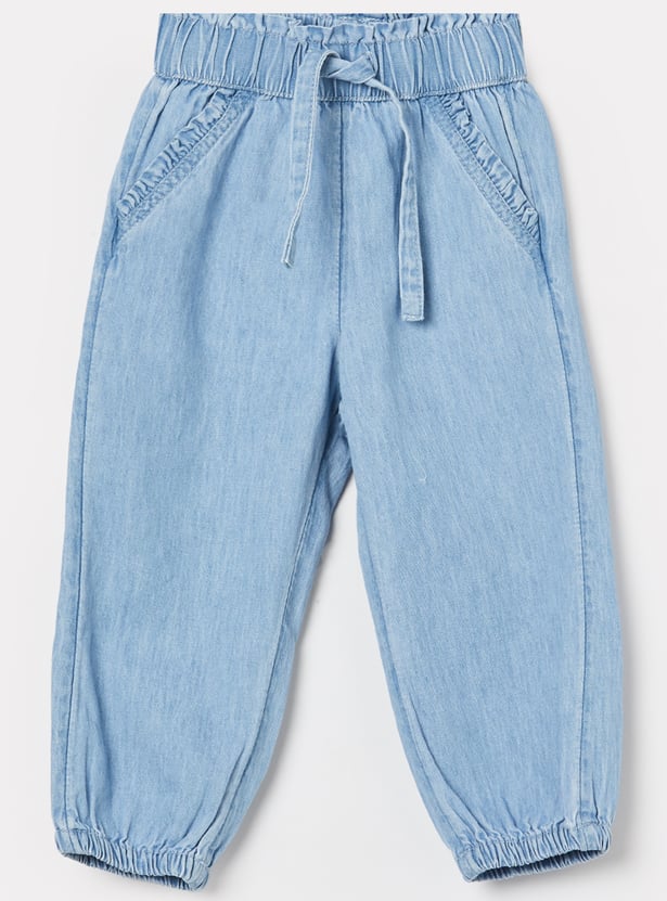FAME FOREVER Girls Solid Mid-Rise Jeans