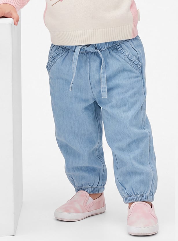 FAME FOREVER Girls Solid Mid-Rise Jeans