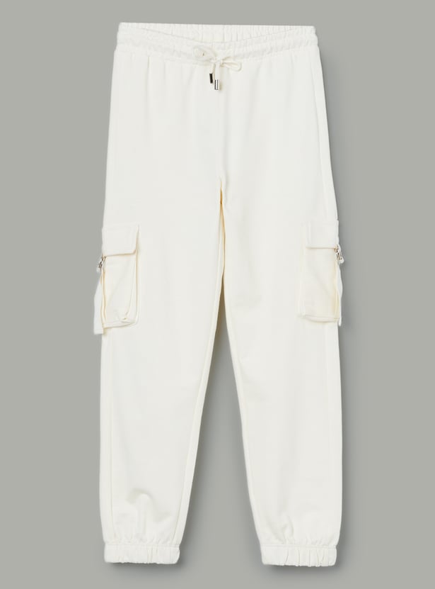 FAME FOREVER Girls Solid Cargo Joggers