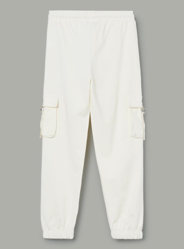 FAME FOREVER Girls Solid Cargo Joggers