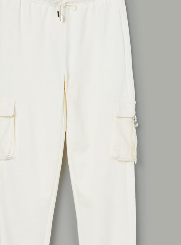 FAME FOREVER Girls Solid Cargo Joggers