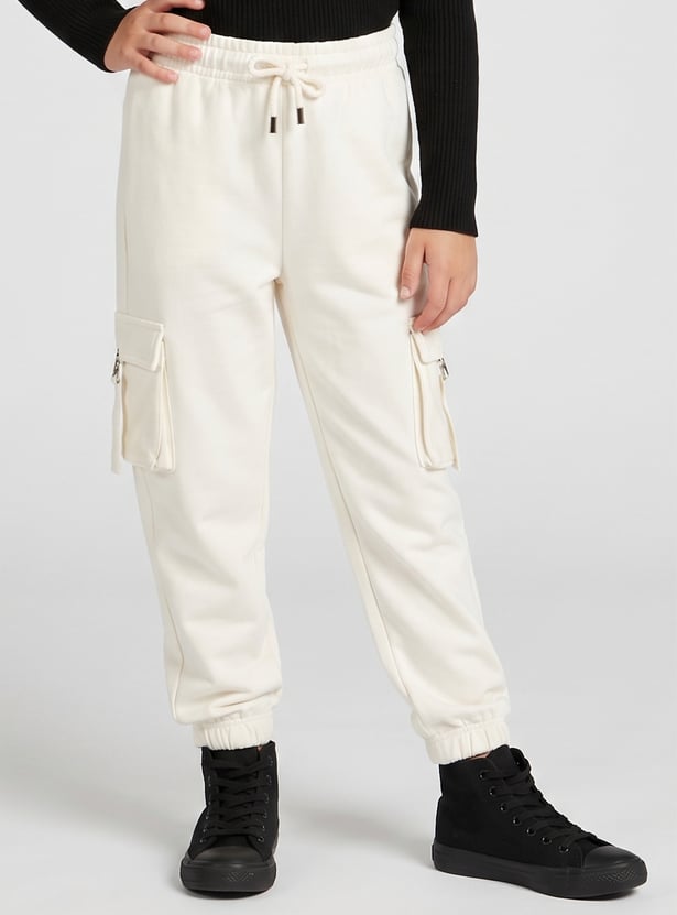FAME FOREVER Girls Solid Cargo Joggers