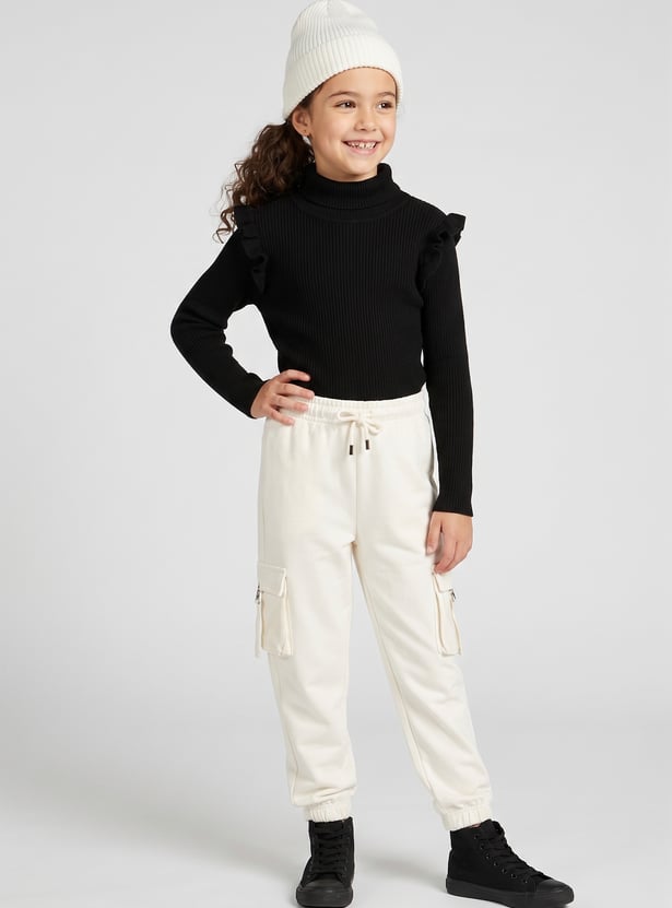 FAME FOREVER Girls Solid Cargo Joggers