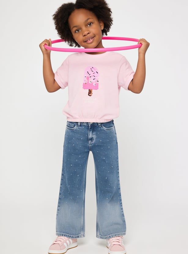 FAME FOREVER Girls Embellished T-shirt