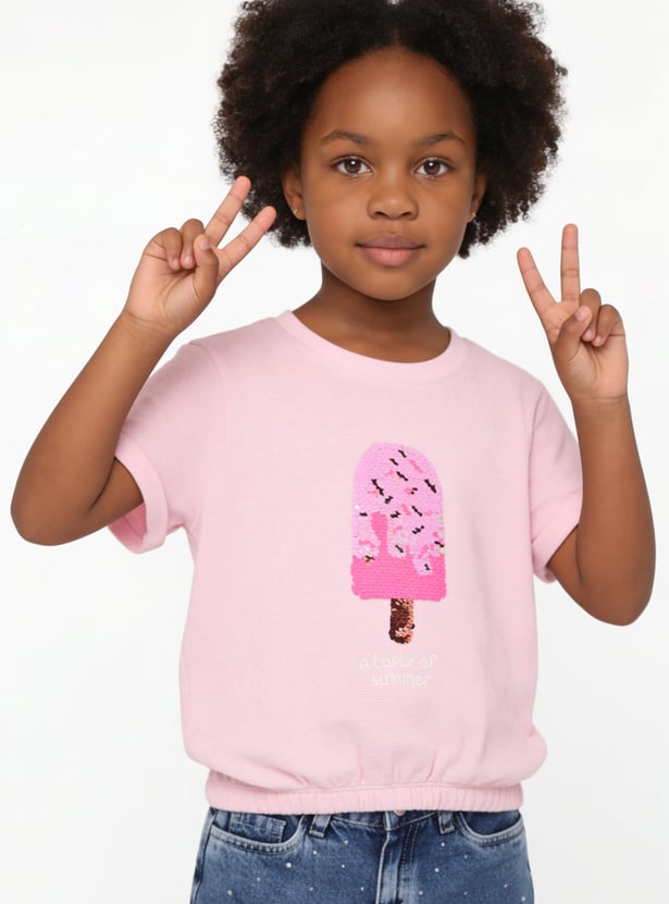 FAME FOREVER Girls Embellished T-shirt