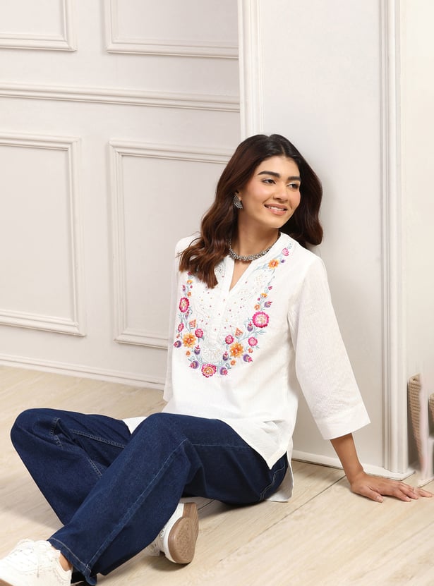 BIBA Embroidered A-line Tunic