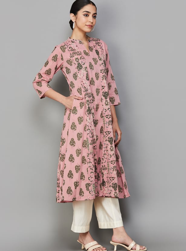 SPAN Floral Print Anarkali Kurta