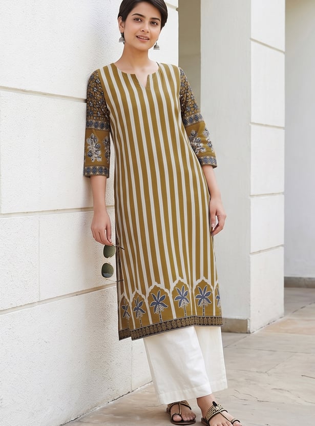MELANGE Striped Straight Kurta