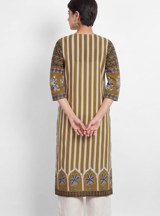 MELANGE Striped Straight Kurta