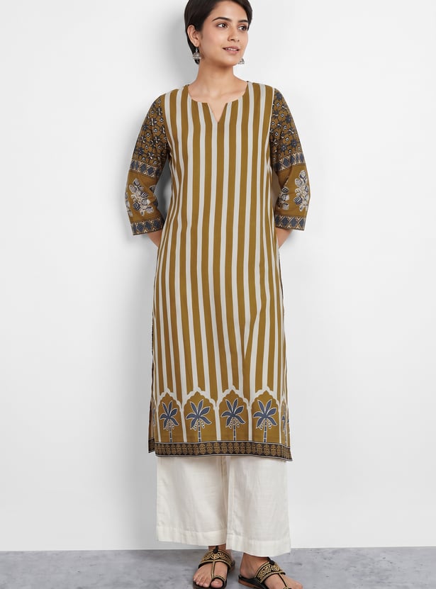 MELANGE Striped Straight Kurta