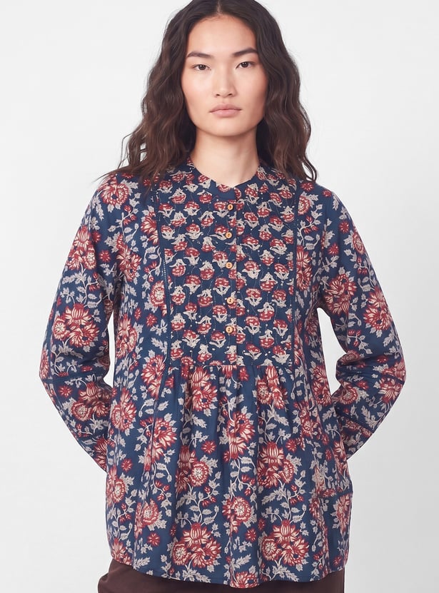MELANGE Floral Print A-line Tunic